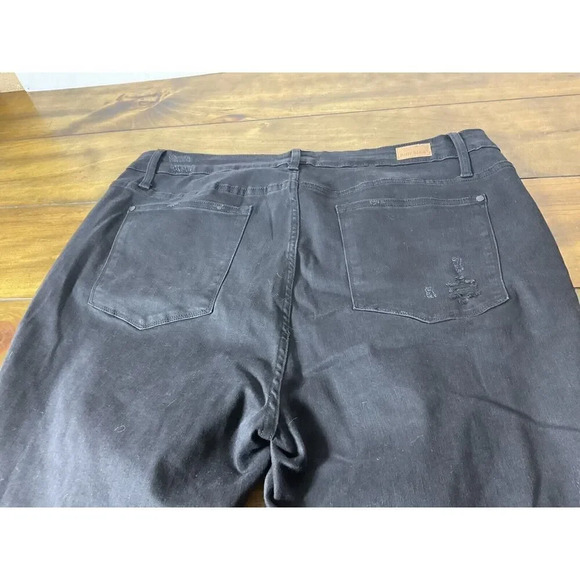 Judy Blue Women's Plus 22W Black Stretch Distressed Denim Skinny Jeans High Rise - Picture 6 of 11